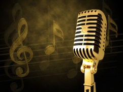 Microphone golden background